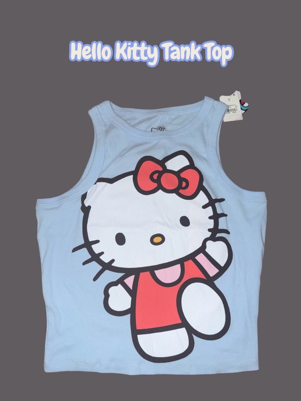*new* Light Blue Ribbed Hello Kitty Tank Top Size XL